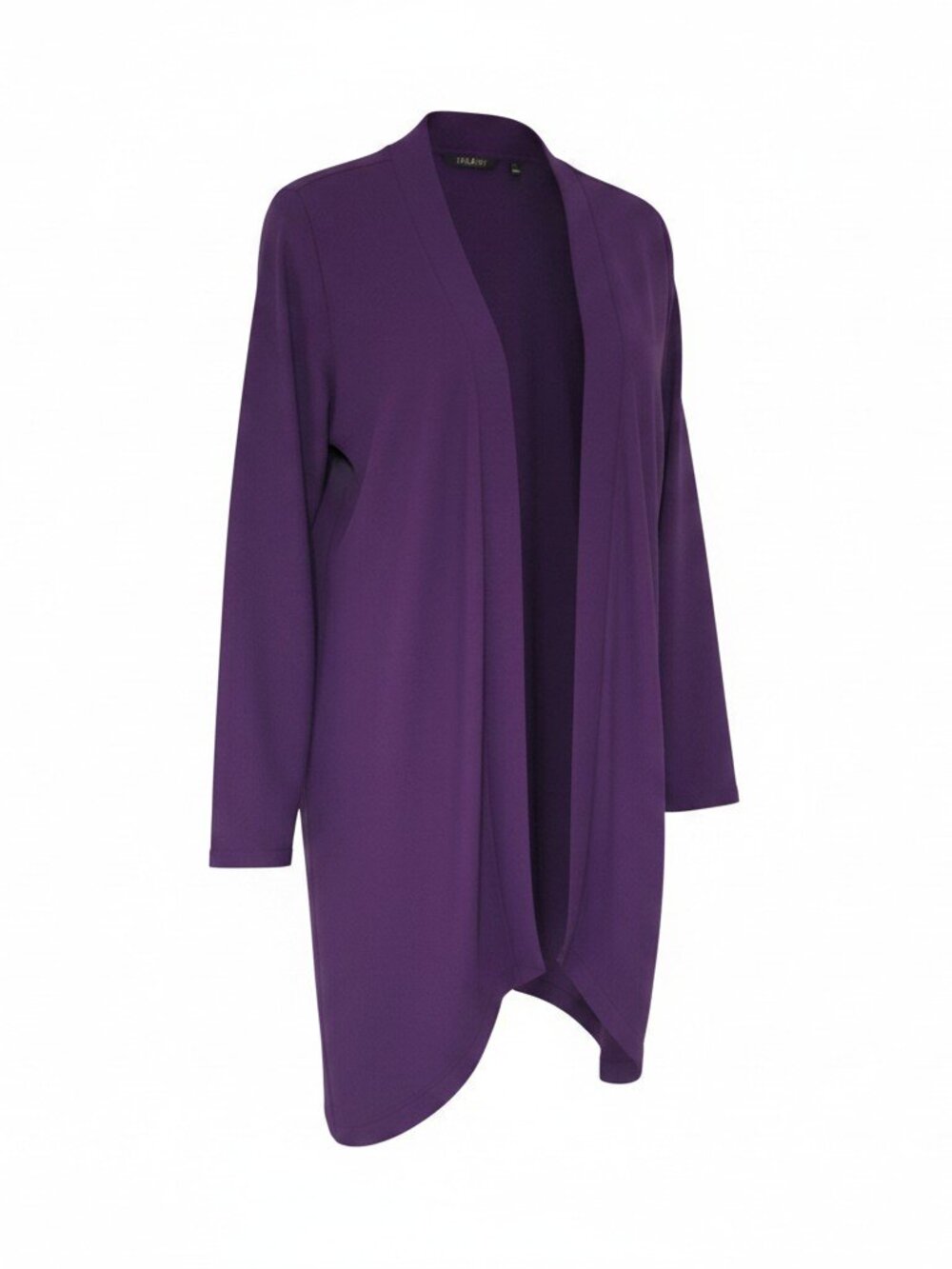 IMAN Women's Ribbed Purple Long Sleeve Cardigan with Pockets 1X